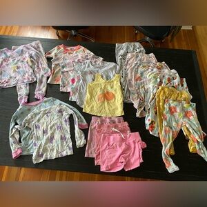 Lot of Assorted Toddler Girl Pajamas 2T 3T 4T Tops and Bottoms